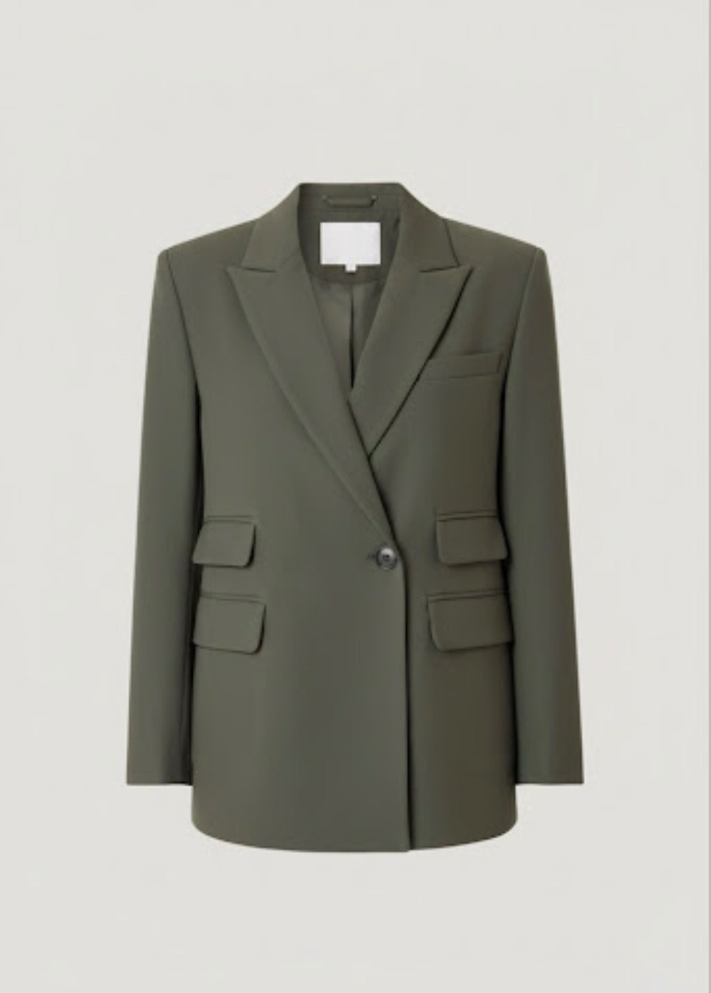 Blazer Oversize Vert Olive | Épaules Structurées et Coupe Tendance